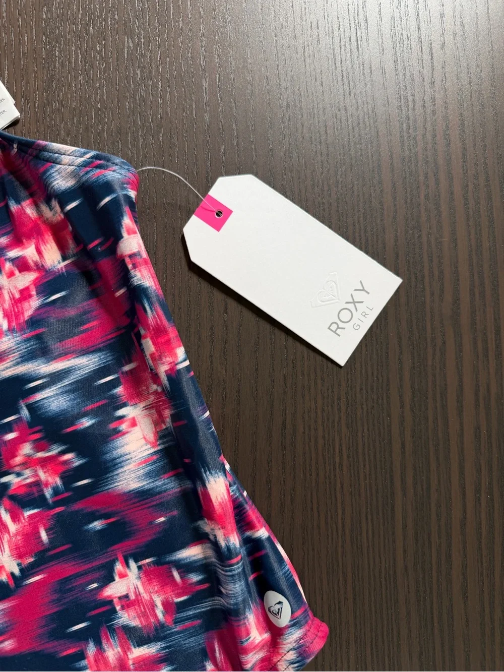 Roxy Girls Pink & Navy Abstract One-Piece